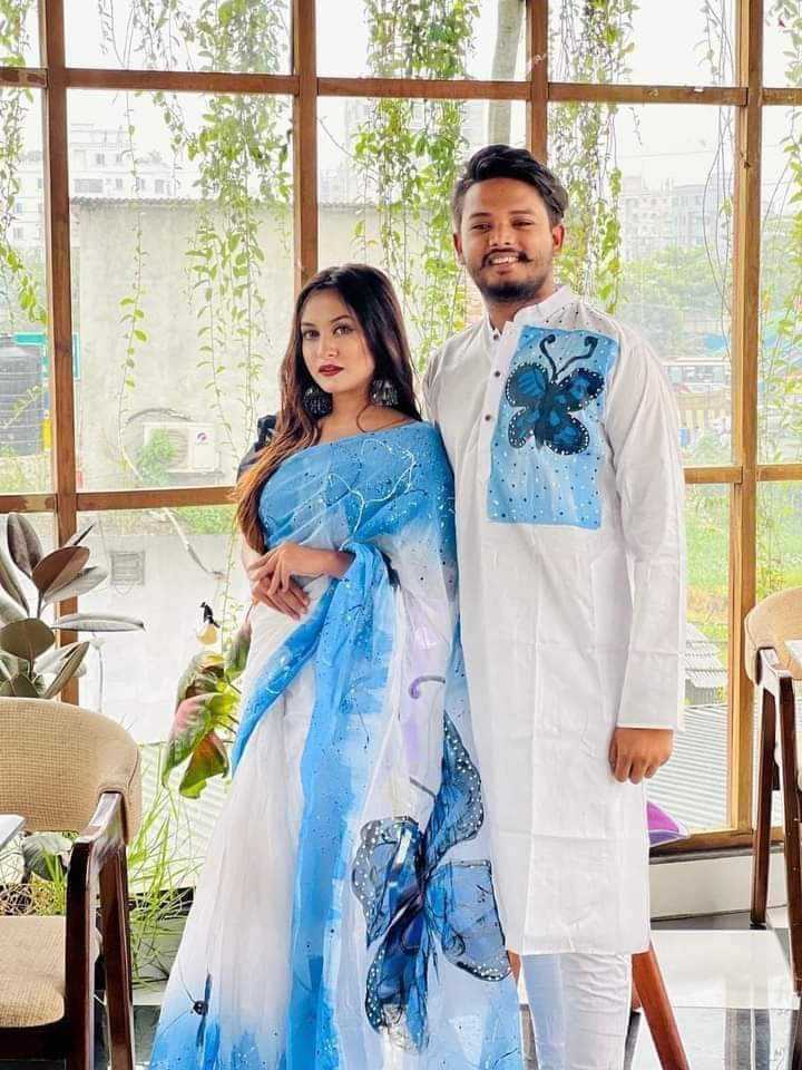 Print couple dress